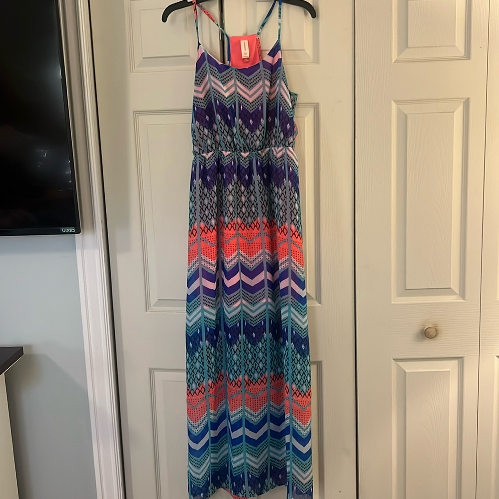 No Boundaries chevron maxi dress paisley